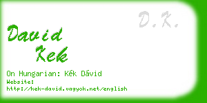 david kek business card